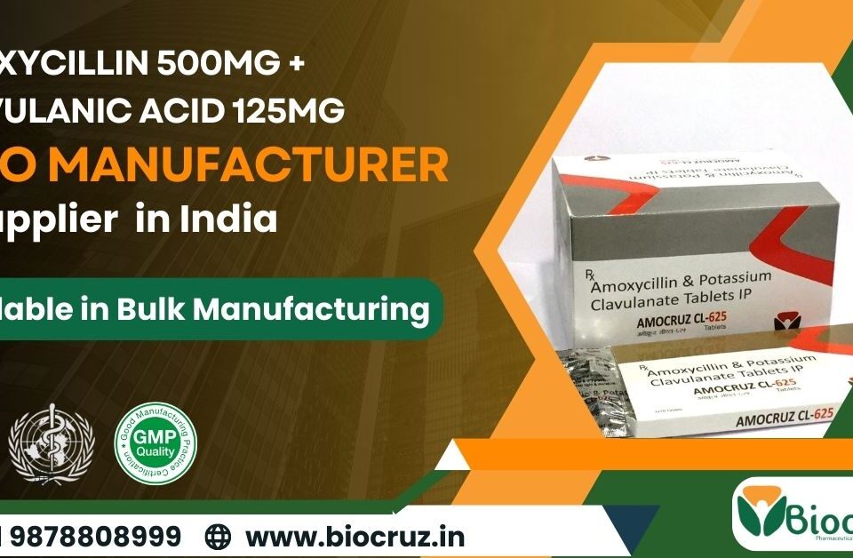Amoxycillin 500mg + Clavulanic Acid 125mg WHO Manufacturer in India